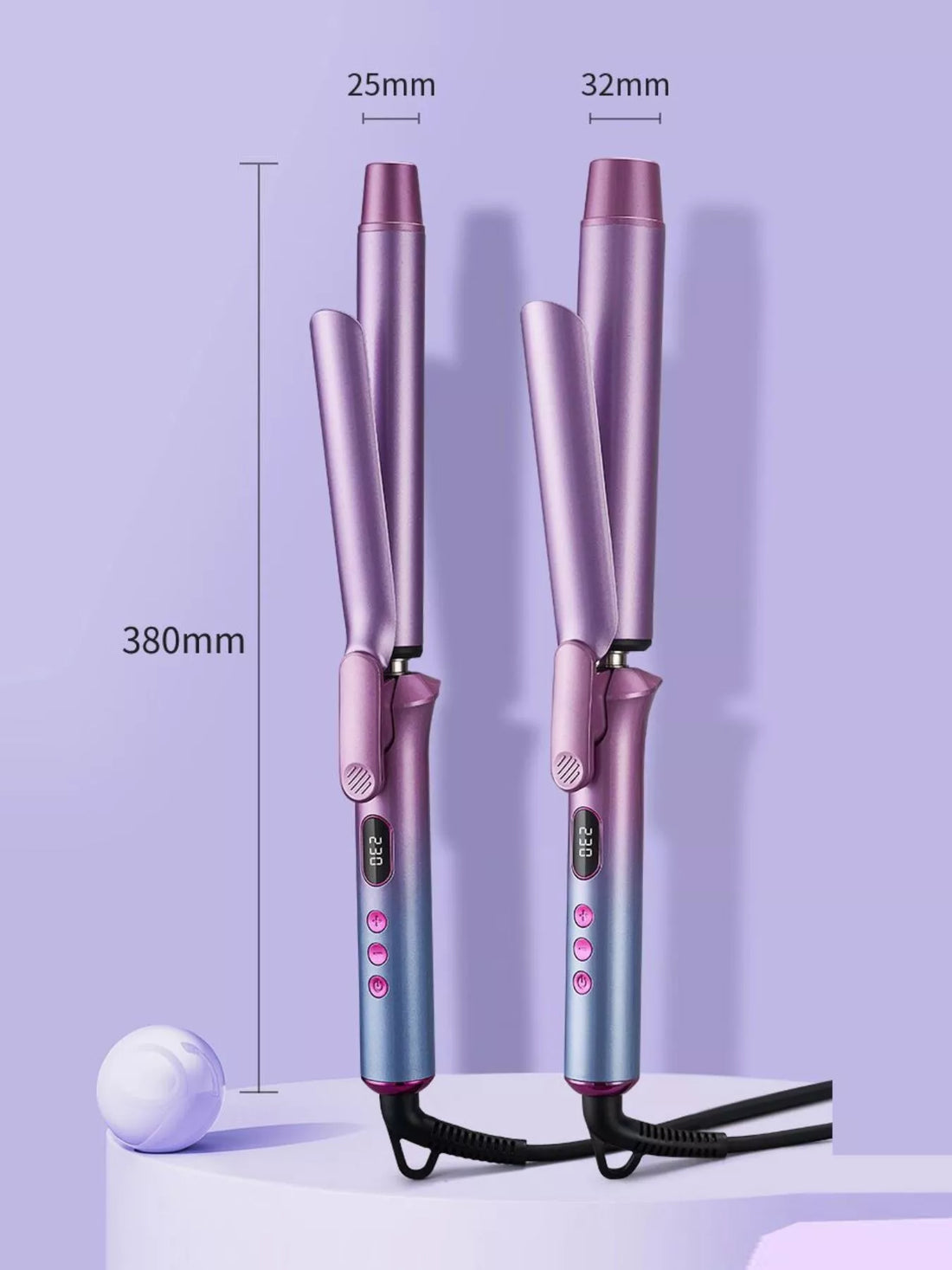 Adjustable Temp Curling Iron - Salon-Quality Curls & Style - cas7m