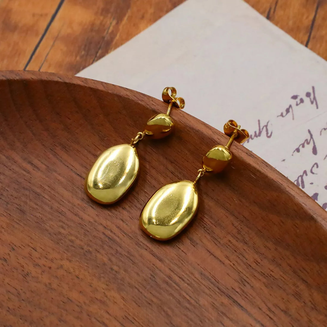 18K Gold-Plated Drop Earrings - cas7m