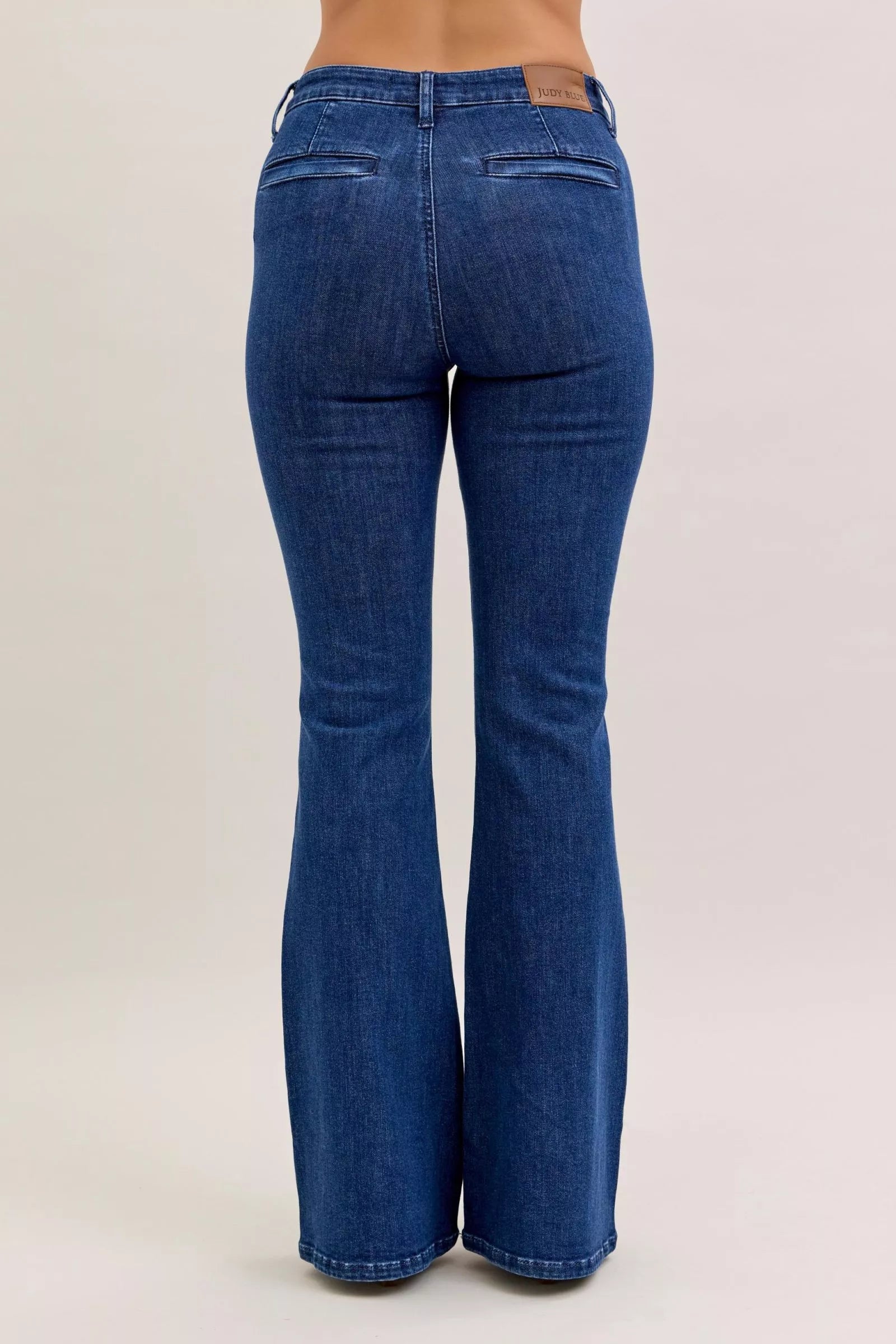 Judy Blue High Waist Flare Jeans with Front Patch Pockets - cas7m