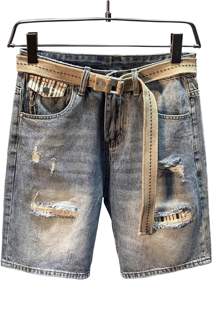 Men's Distressed Denim Shorts - cas7m