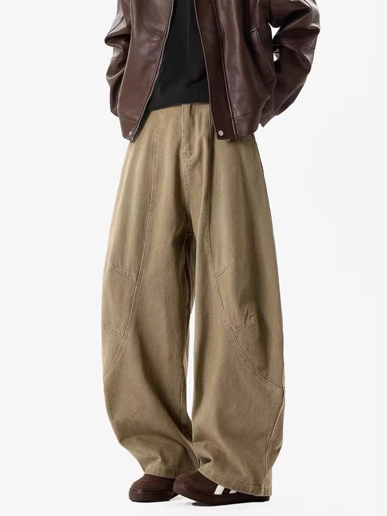 Men's Full Size Vintage Wide Leg Pants Plus Size - cas7m