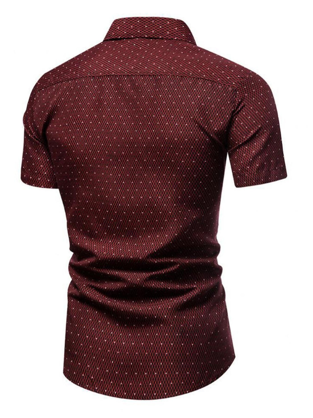 Men's Slim Fit Short Sleeve Dotted Shirt - cas7m