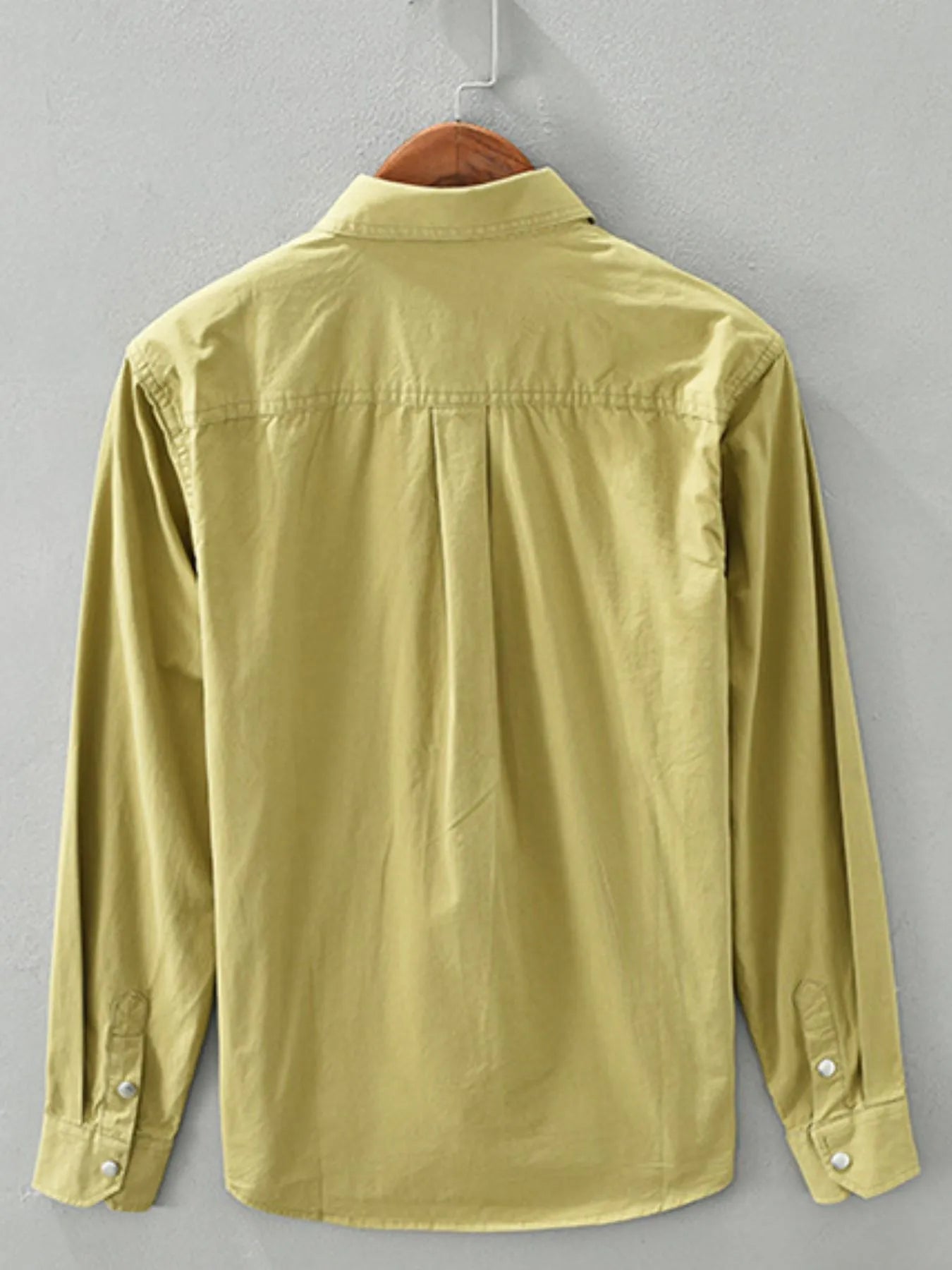 Men's Plus Size Button Up Long Sleeve Shirt - cas7m