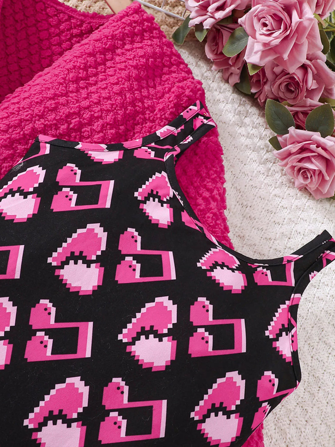 Children's Printed Dress and Cardigan Set - cas7m