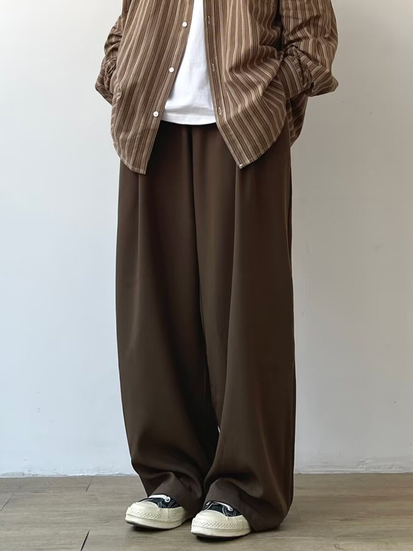 Men's Plus Size Wide Leg Flowy Pants - cas7m