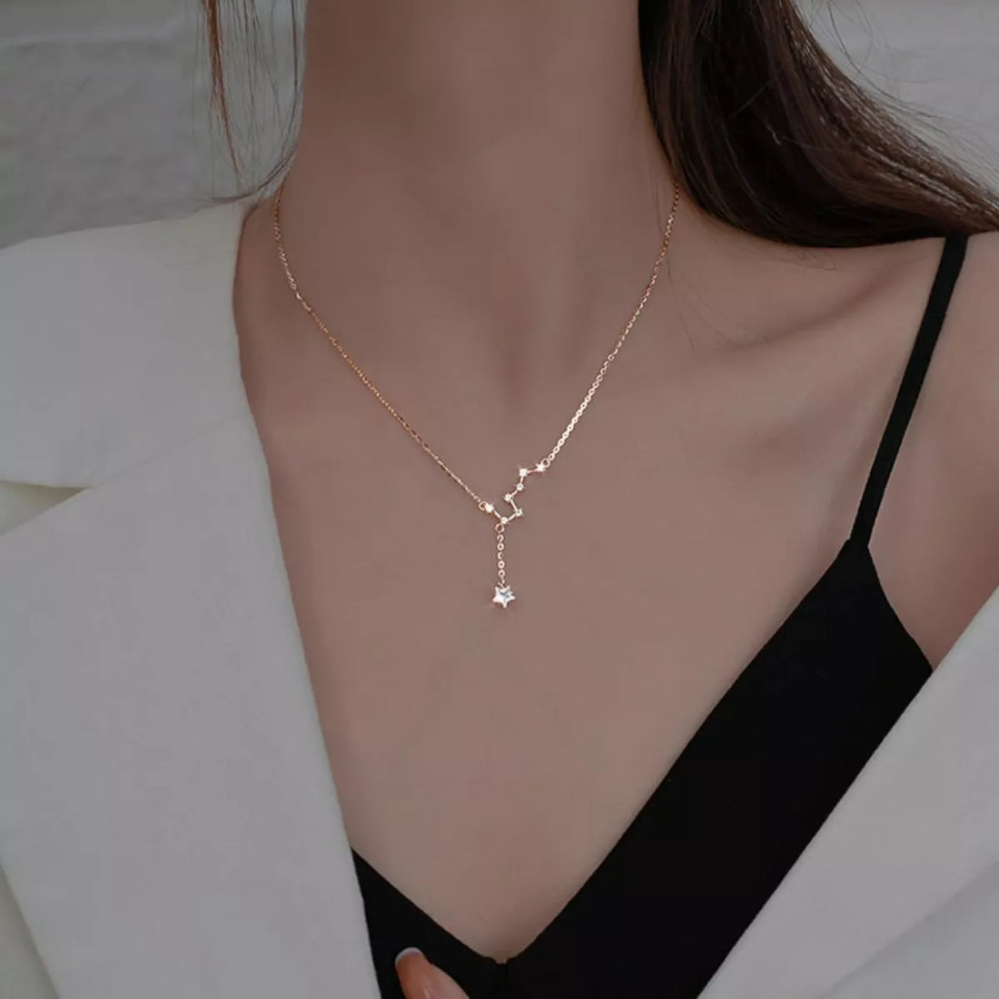 925 Sterling Silver Star Necklace - cas7m