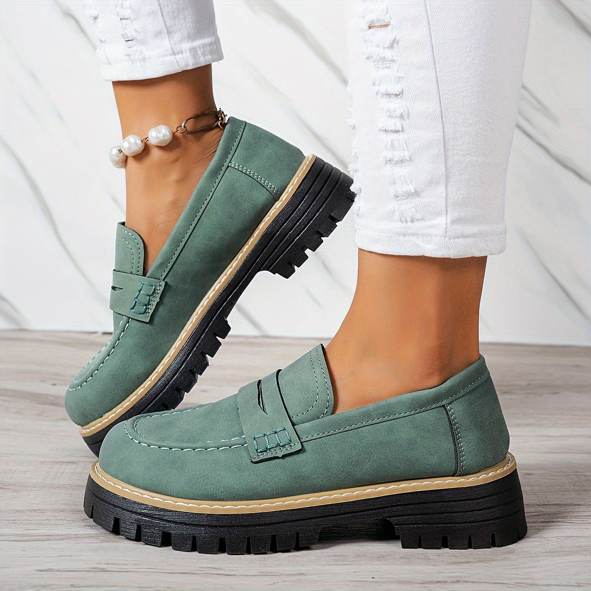 Fashion Flat Shoes Casual Matte British Style Women's Shoes - cas7m