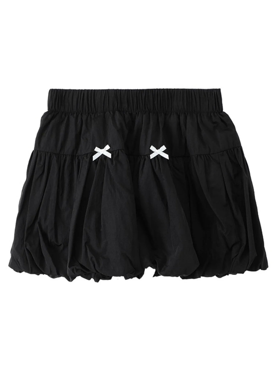Bubble Hem Elastic Waist Mini Skirt - cas7m