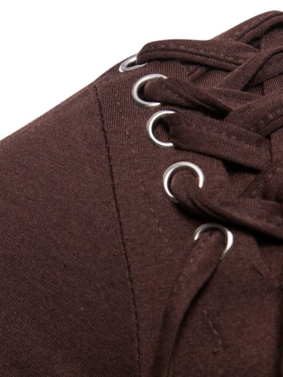 Men's Lace-Up Asymmetric Hem T-Shirt - cas7m