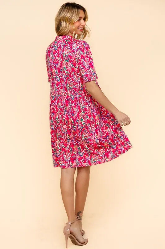 Haptics Johnny Collar Babydoll Dress with Side Pockets - cas7m
