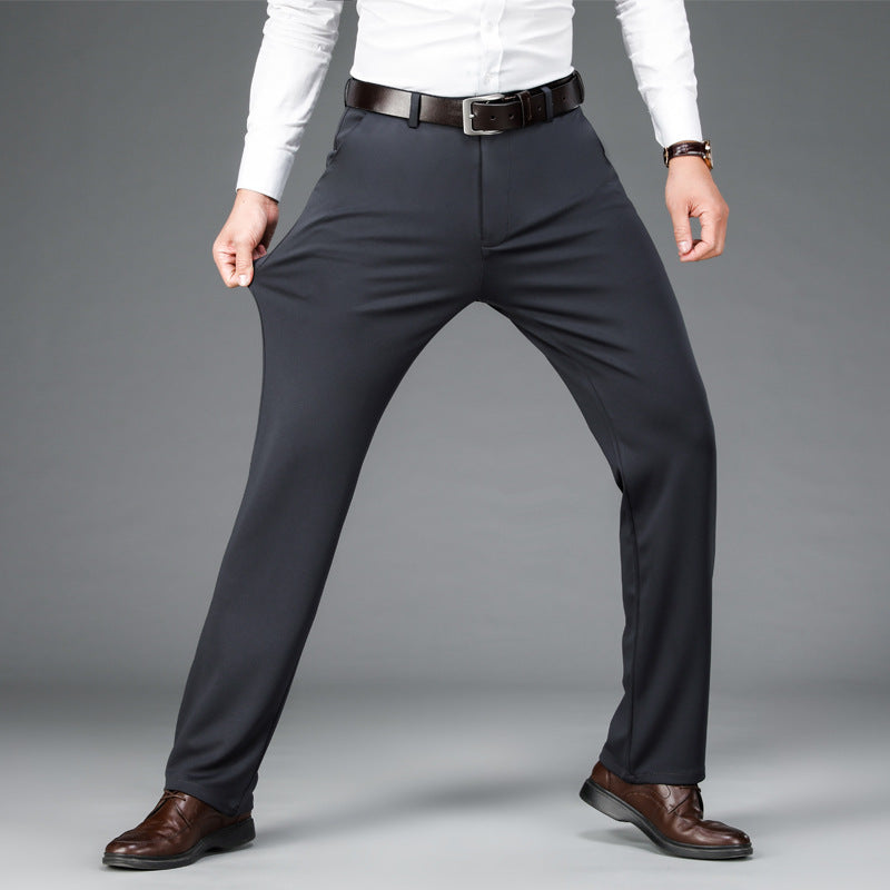 Mens Stretch Business Straight-Cut Casual Pants - cas7m