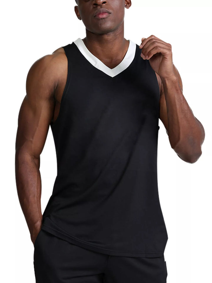 Men's V-Neck Performance Active Tank - cas7m