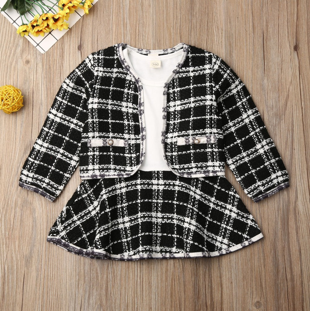 Long-sleeved Dresses Two-piece Children's Baby Small Incense Wind Suit - cas7m