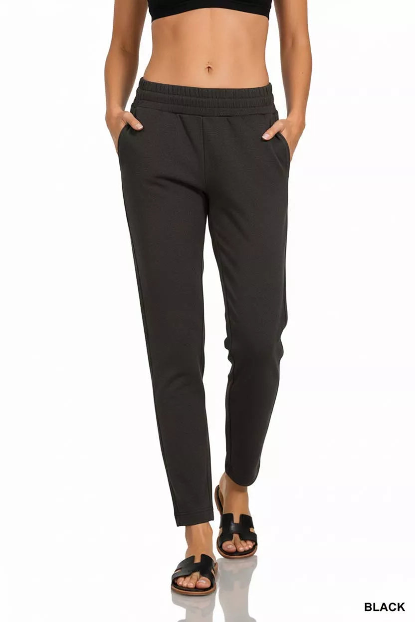Zenana Scuba Capri Sweatpants with Pocket - cas7m