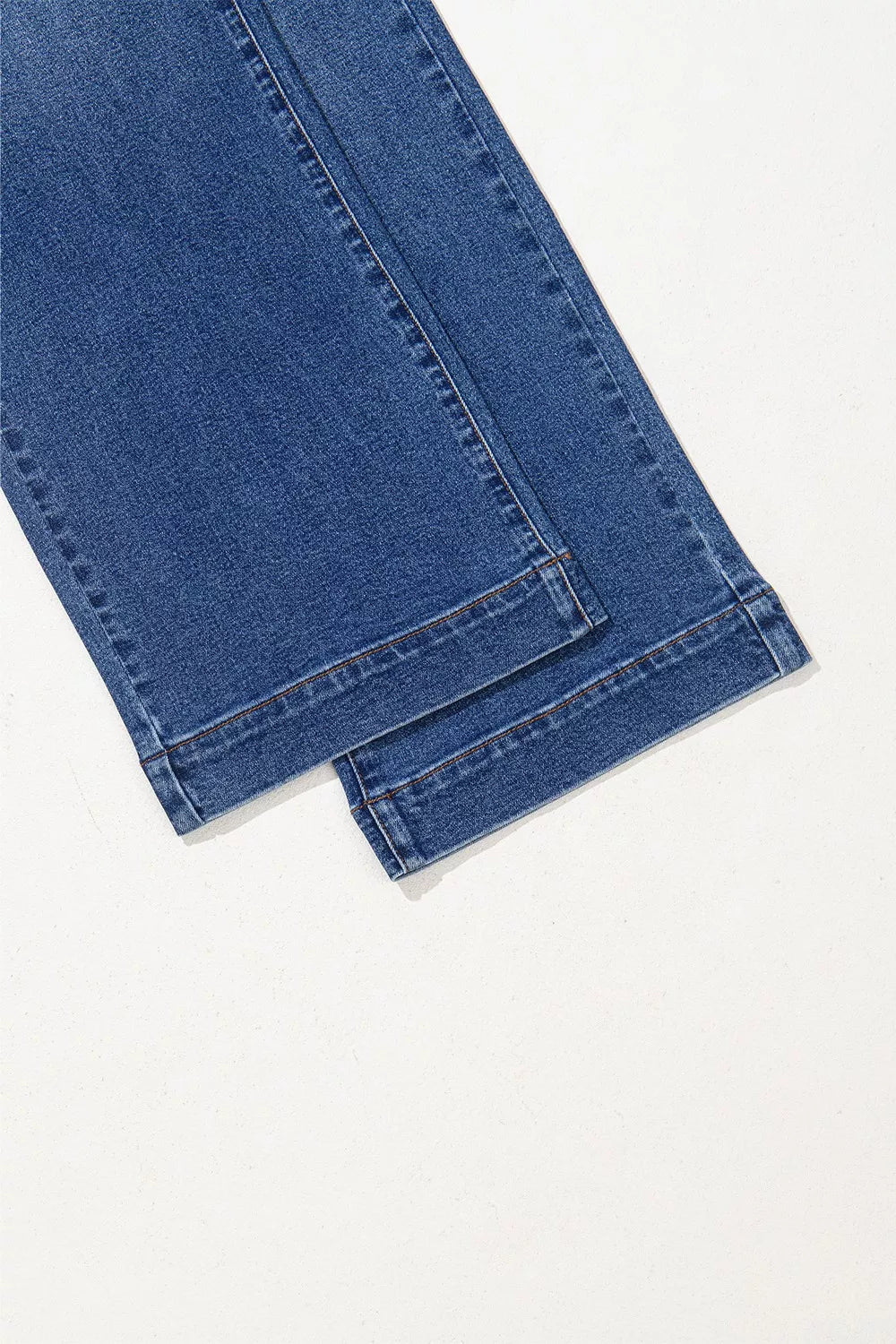 Double Button Zip Fly Straight Leg Jeans - cas7m