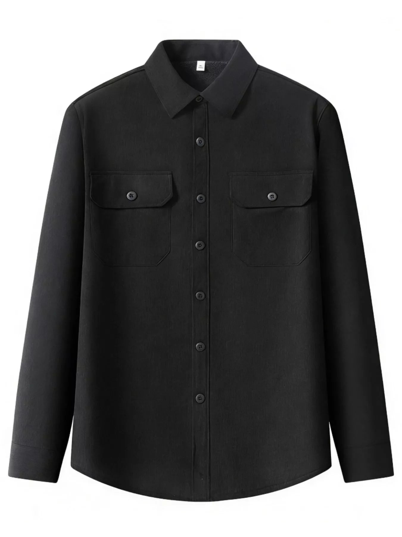 Men's Plus Size Button Up Long Sleeve Shirt - cas7m