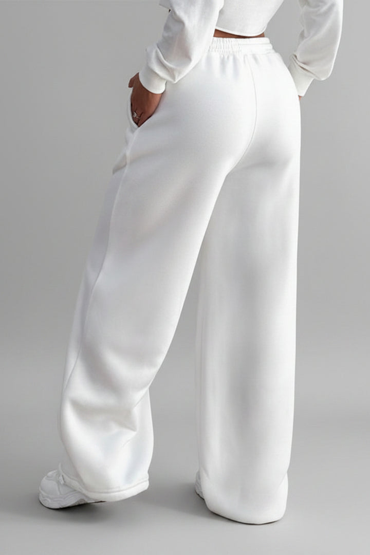 Women's Printed Drawstring Straight Sports Casual Pants - cas7m