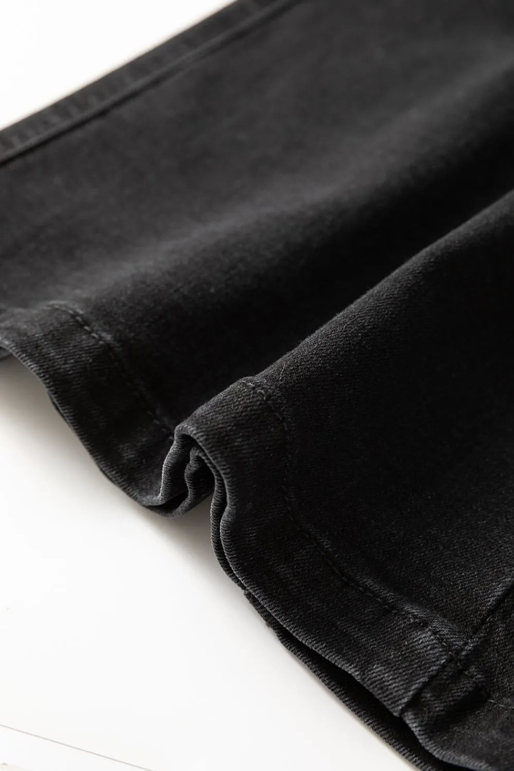 Button Fly Side Split Denim Midi Skirt - cas7m