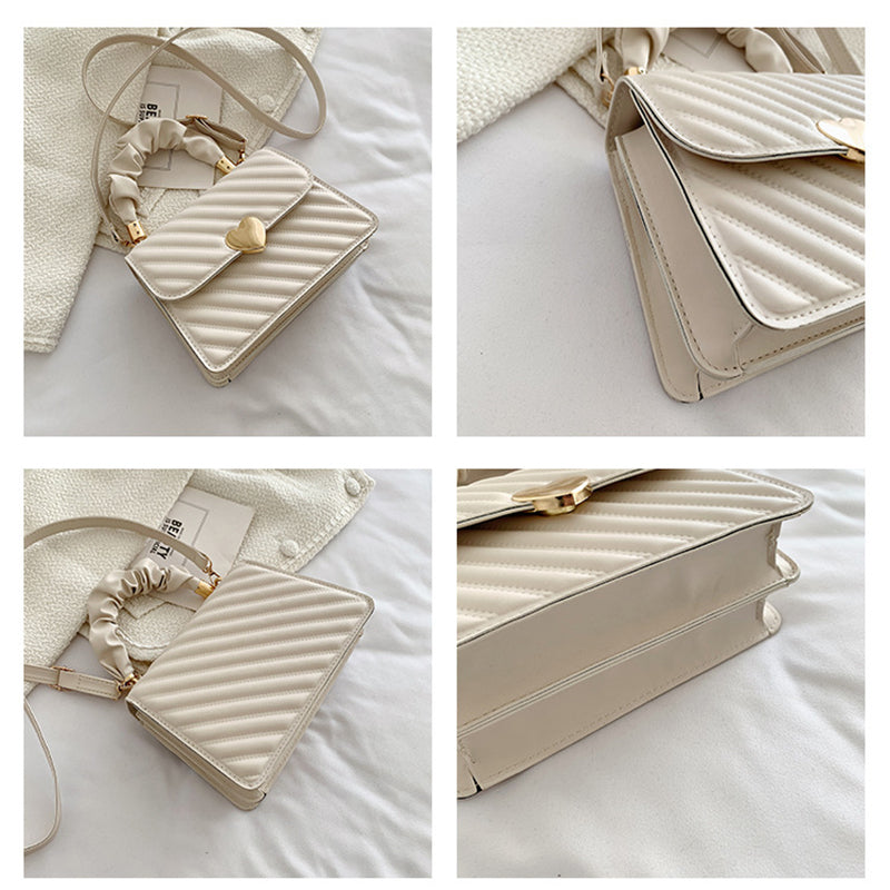 Women Handbags Fashion Chain Shoulder Bags With Love Metal Design - cas7m