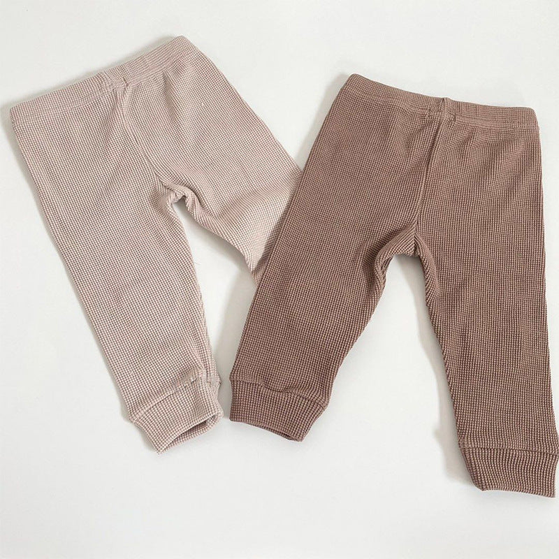 Waffle Bear Pants Baby Trousers Cute Outing Harem Pants - cas7m