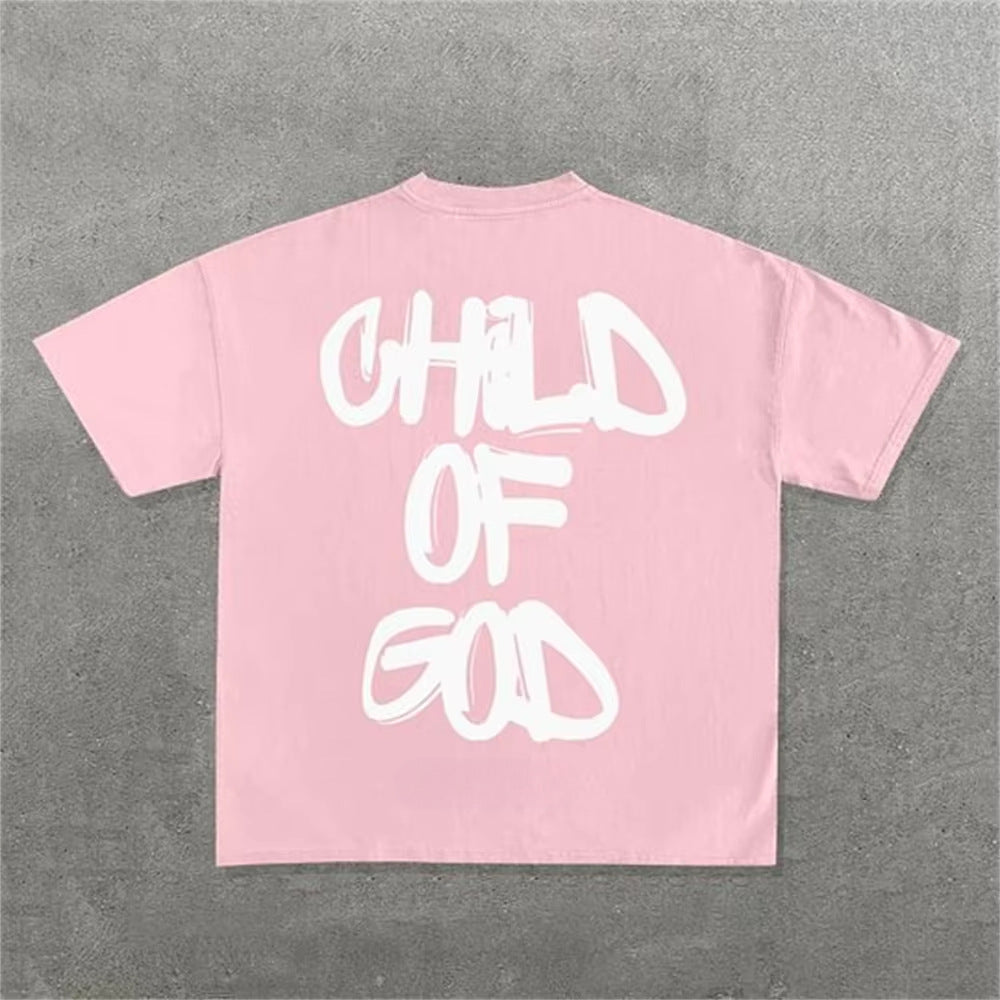 Personality Letter Pattern Oversized T-shirt Men - cas7m
