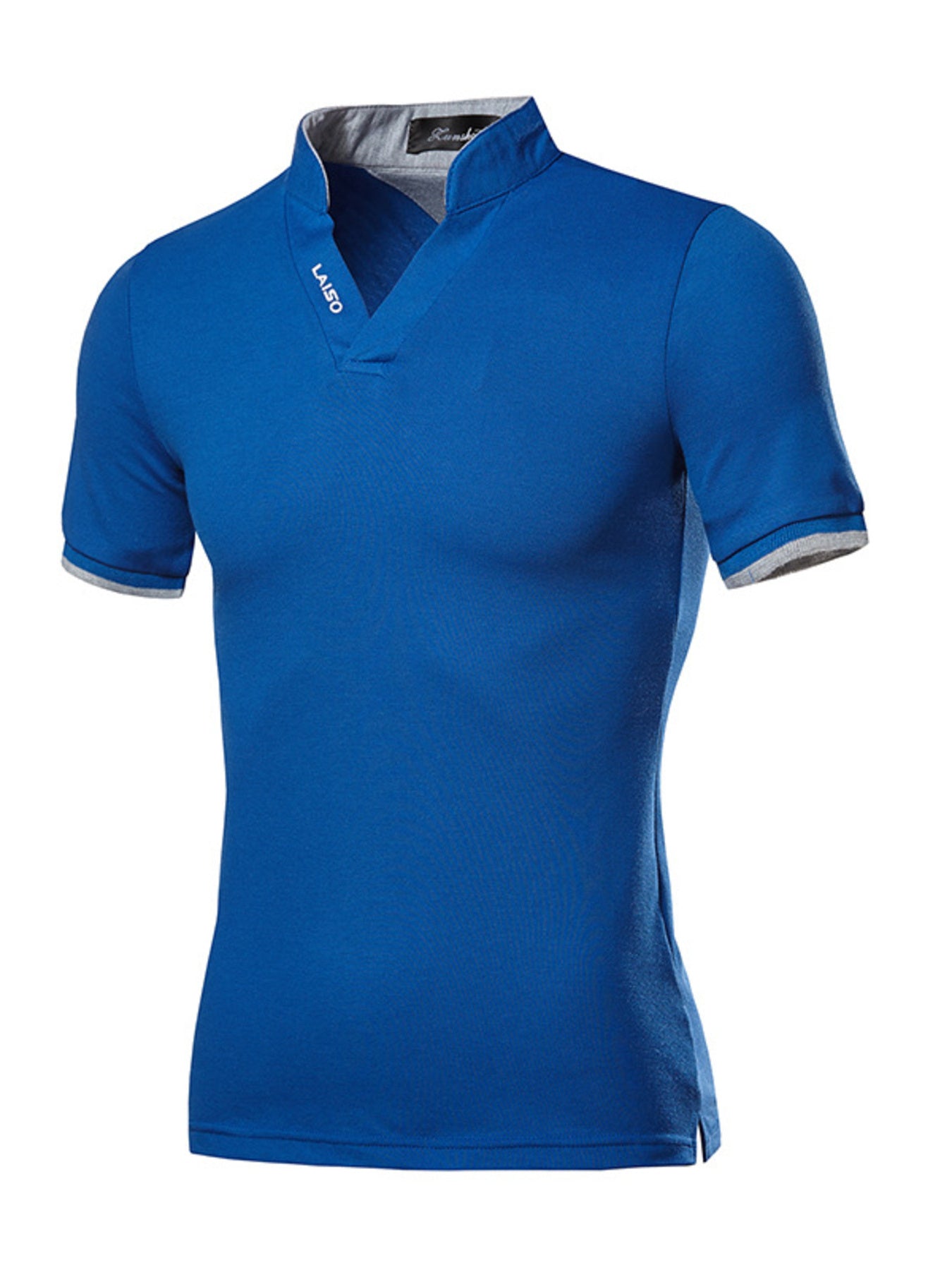 Men's Plus Size Notched Short Sleeve Top - cas7m