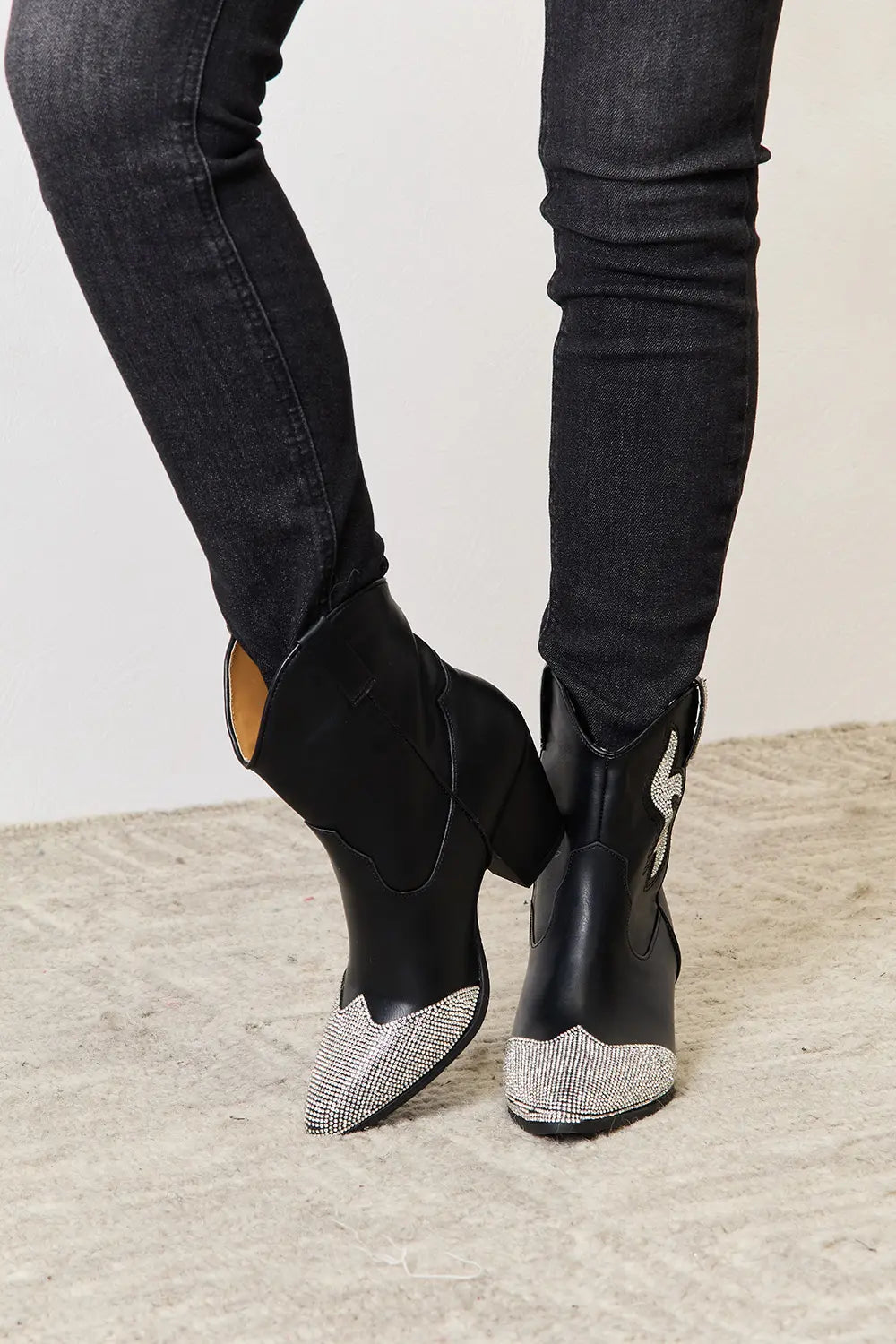 East Lion Corp Rhinestone Pointed  Boots - cas7m