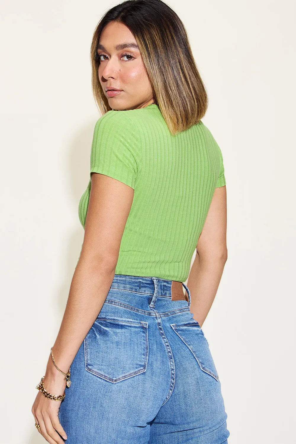 Versatile Ribbed Basic Top - Soft Stretch Comfort Blend - cas7m