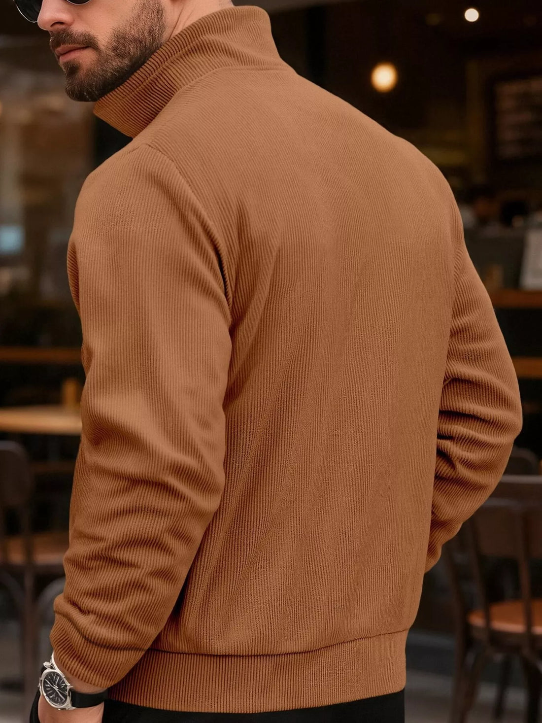 Men's Full Size Casual Corduroy Button-Down Jacket Plus Size - cas7m