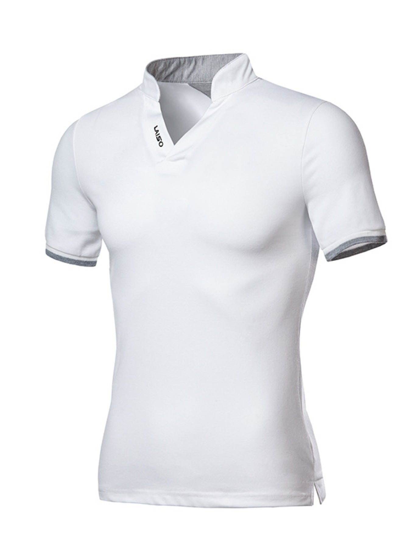 Men's Plus Size Notched Short Sleeve Top - cas7m