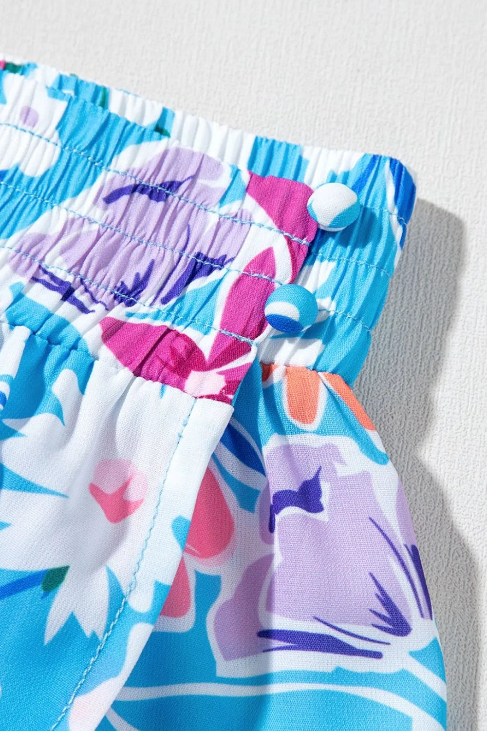Floral Printed High Waist Split Skirt - cas7m