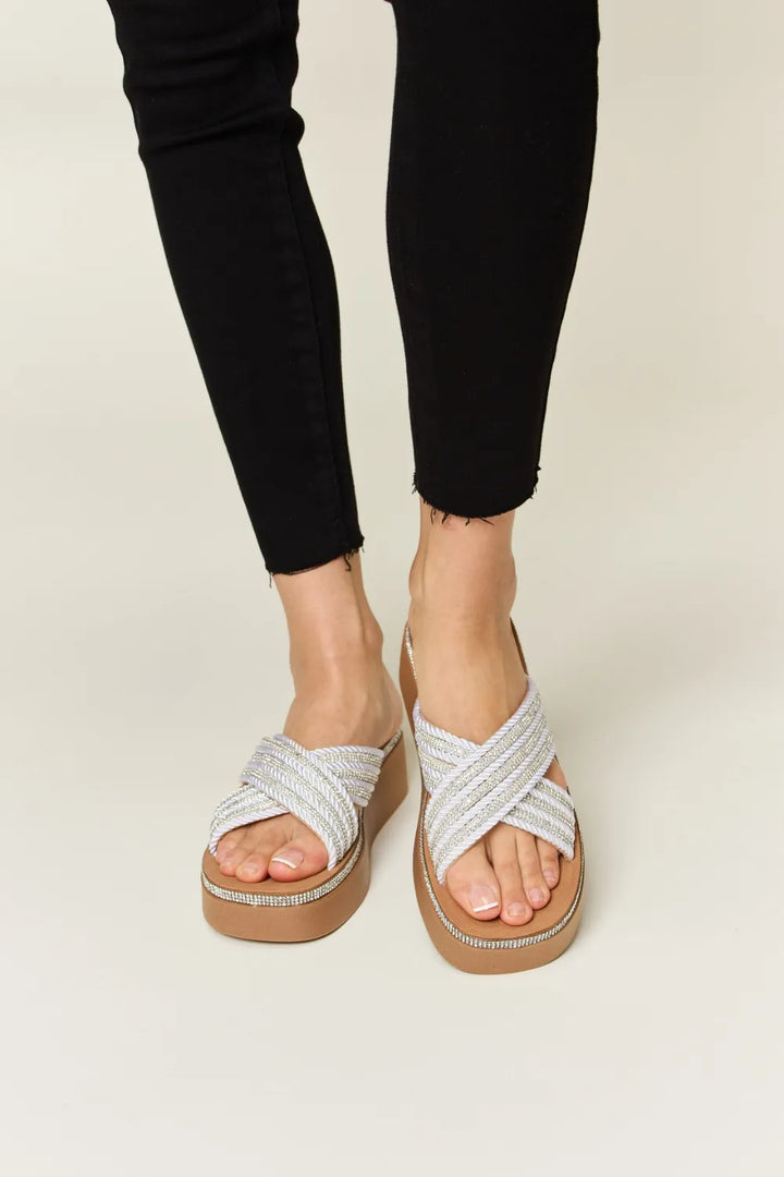Forever Link Rhinestone Platform Wedge Sandals - cas7m