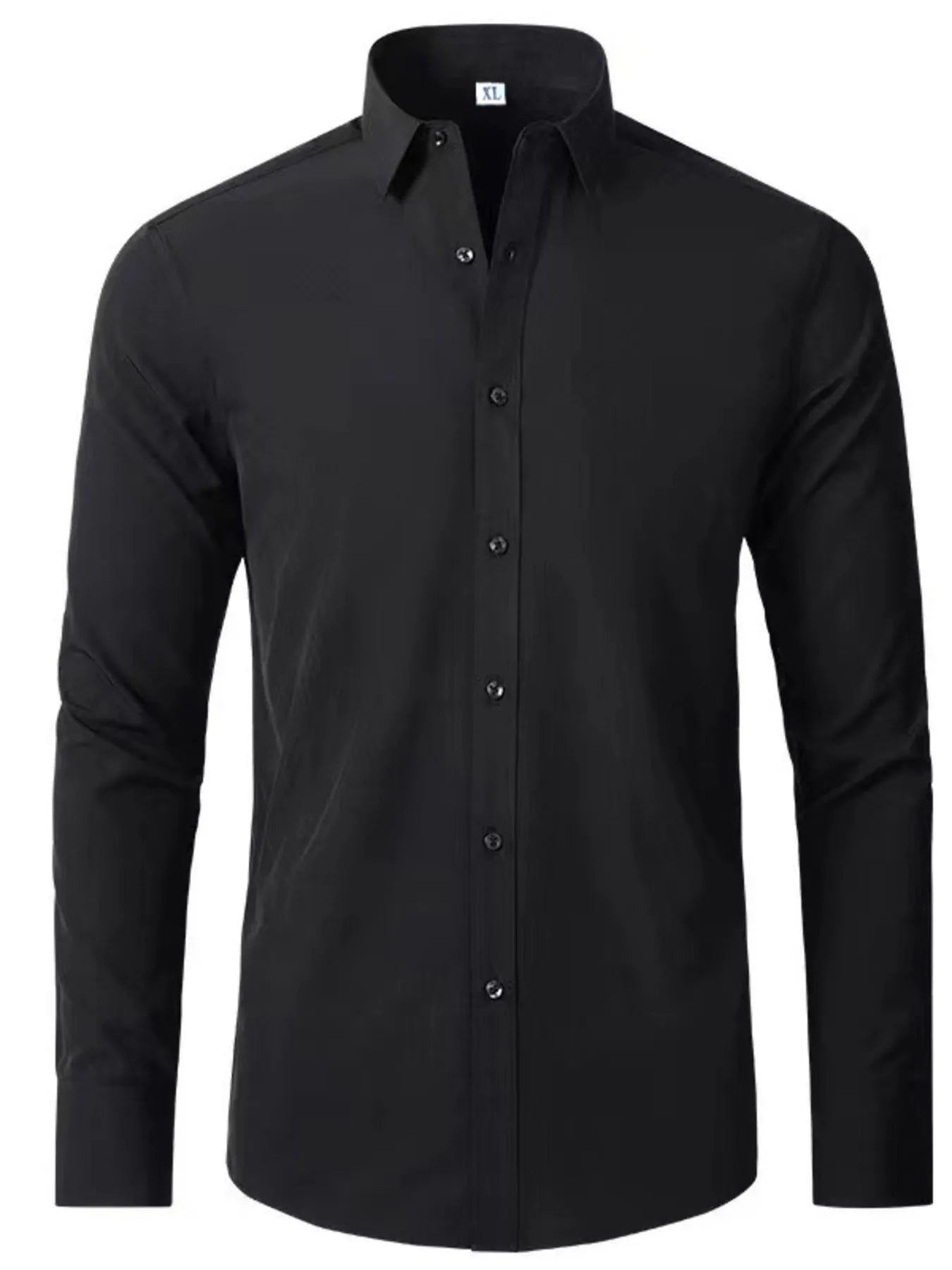Men's Plus Size Button Up Long Sleeve Shirt - cas7m