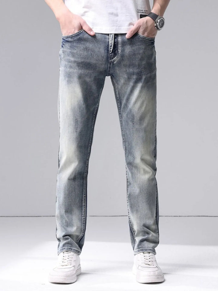 Men's Washed Slim Fit Jeans - cas7m