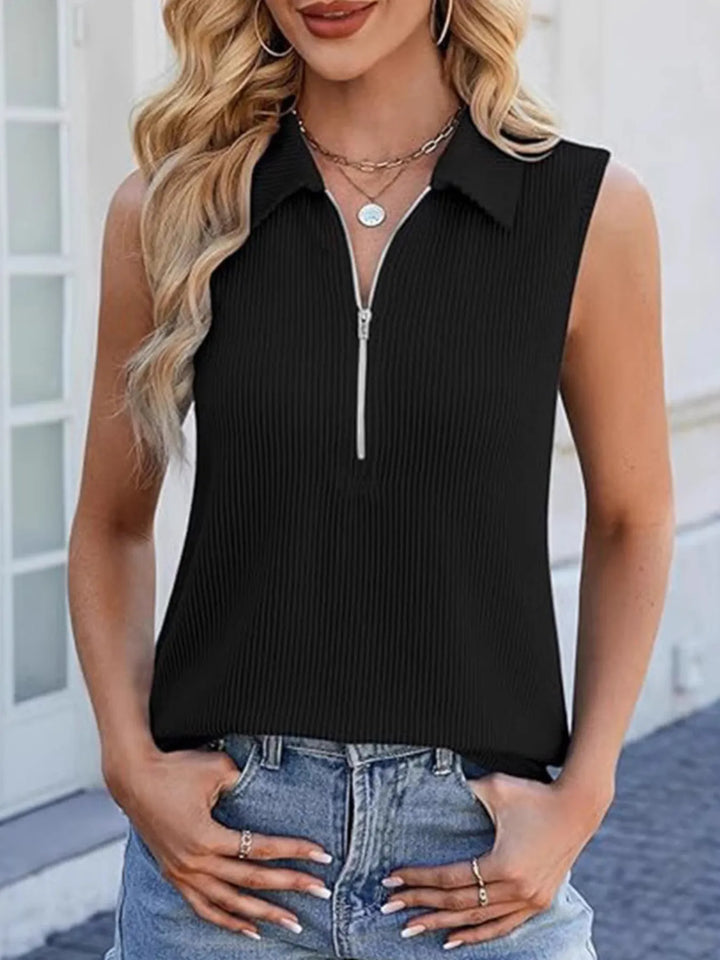 Half Zip Sleeveless Tank - cas7m