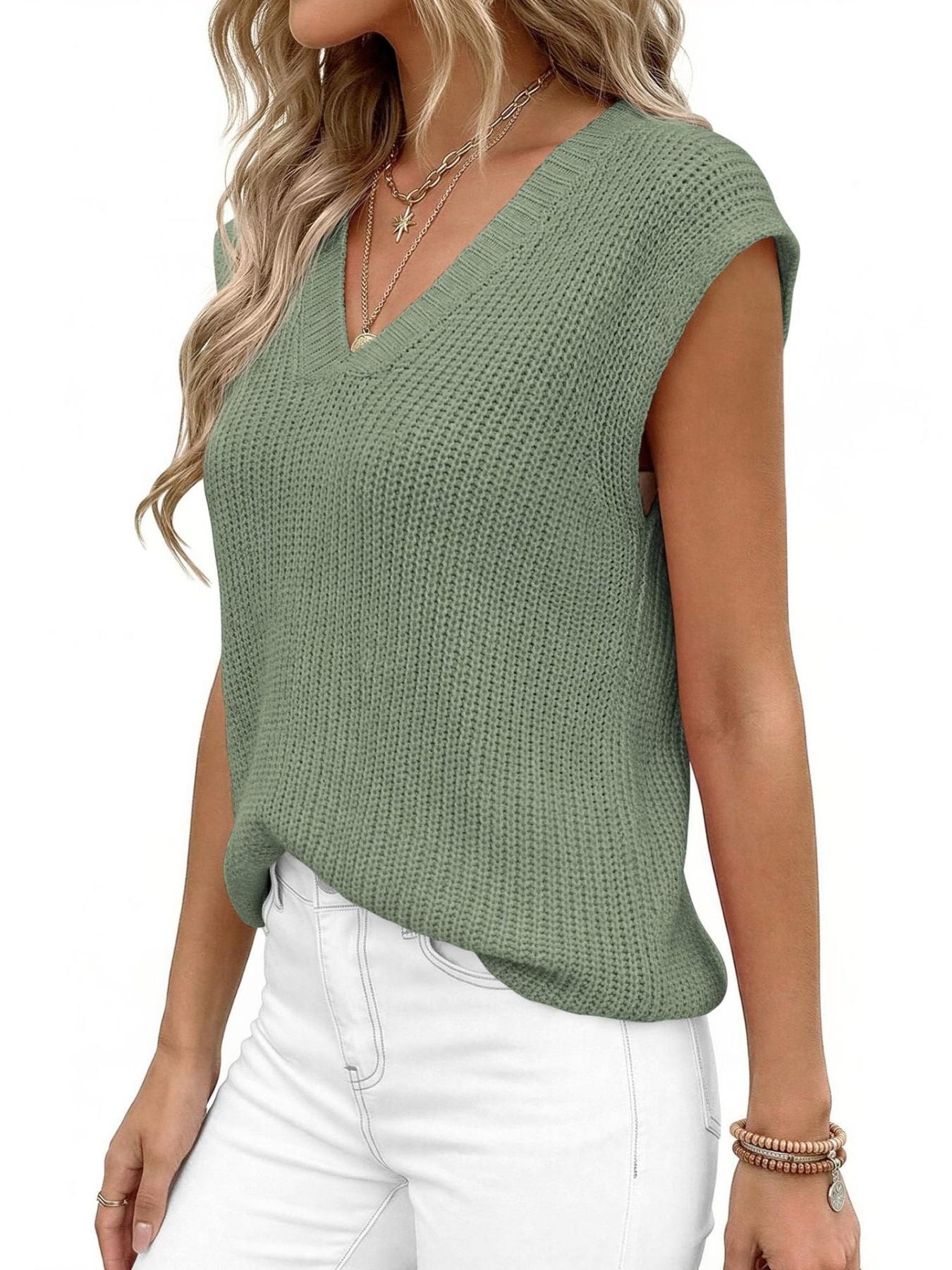 V-Neck Sweater Vest - cas7m