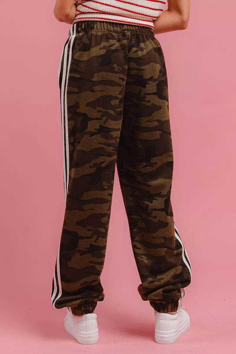 BiBi Side Lines Camouflage Track Pants - cas7m
