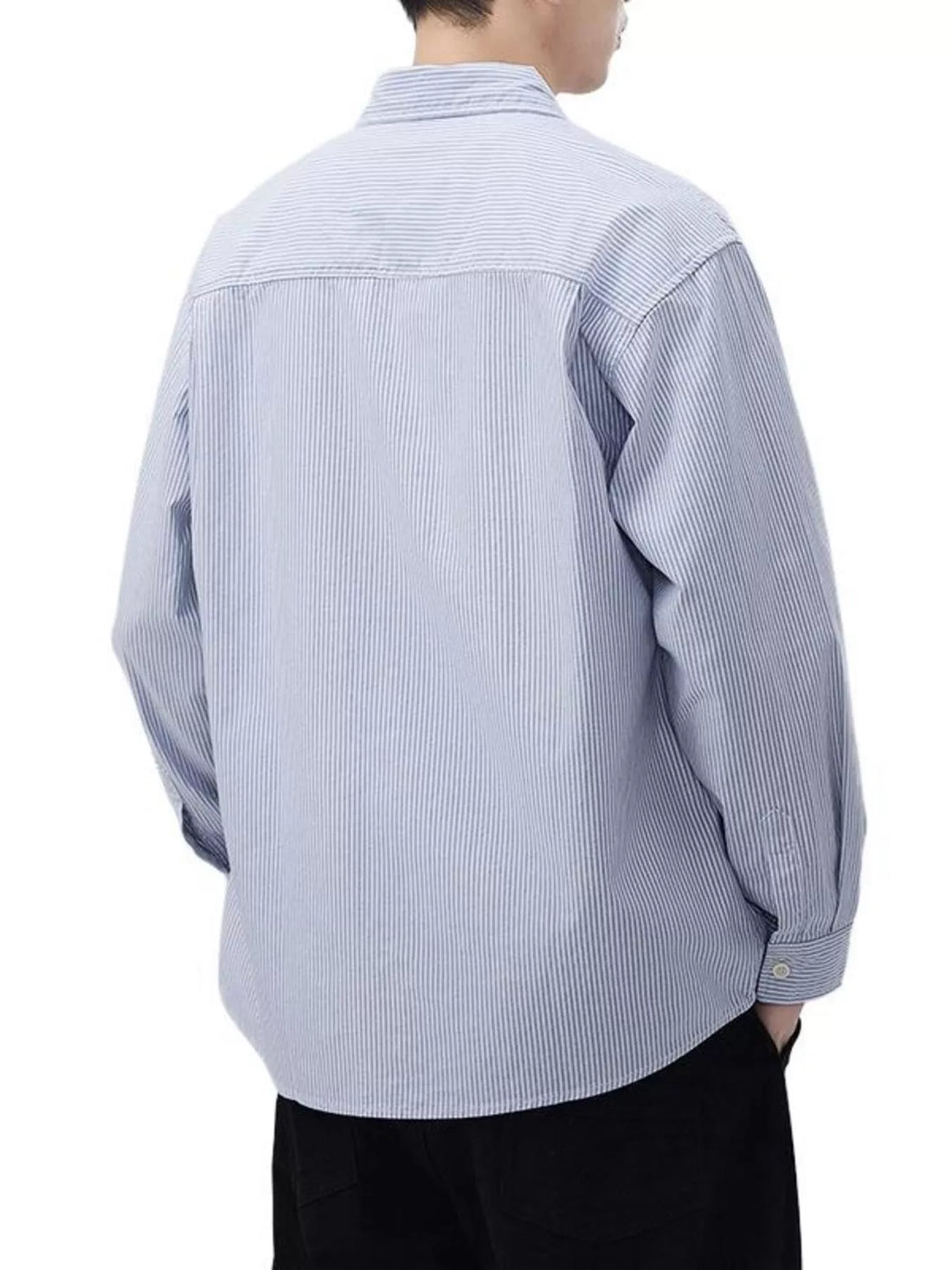 Men's Plus Size Button Up Long Sleeve Shirt - cas7m