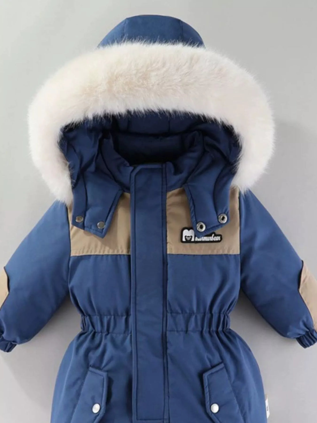 Children's Faux Fur Hood One-Piece - cas7m