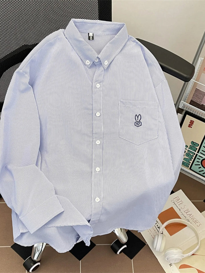 Men's Plus Size Button Up Long Sleeve Shirt - cas7m