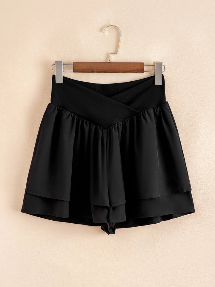 Layered Ruffle Shorts - cas7m