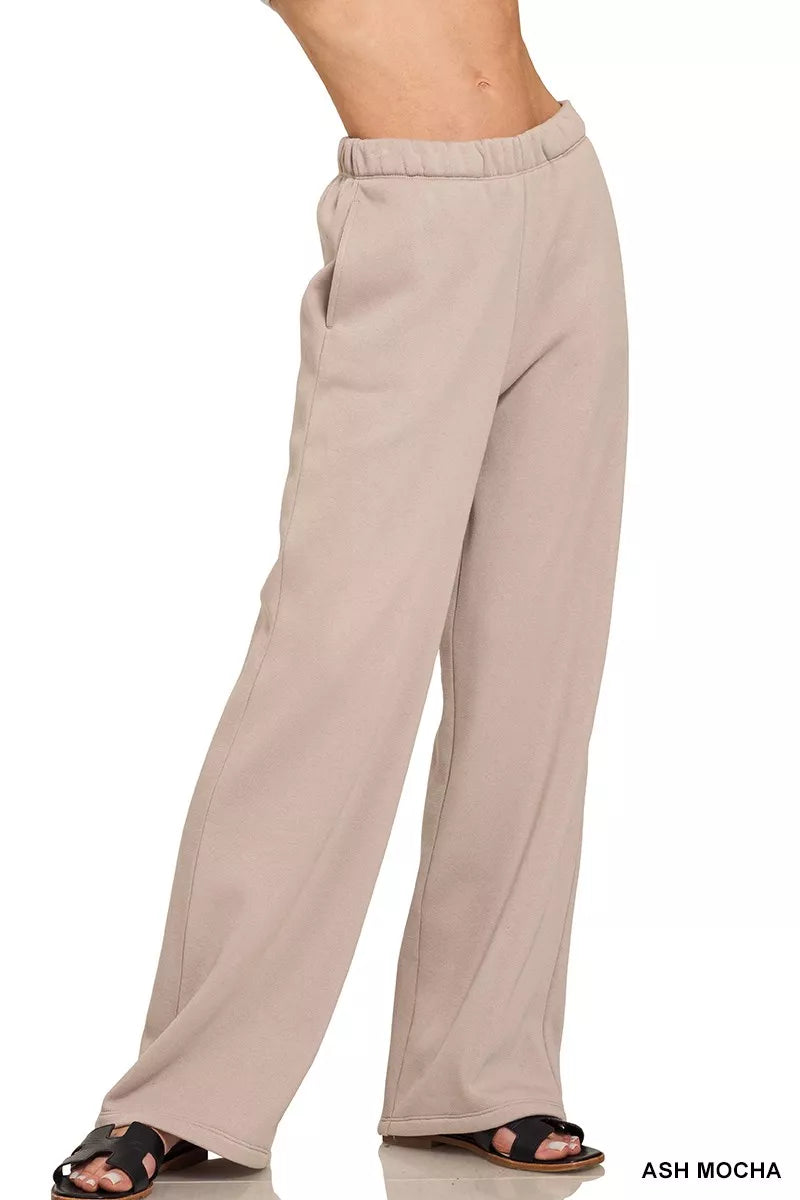 Zenana Fleece Sweatpant with Pockets - cas7m
