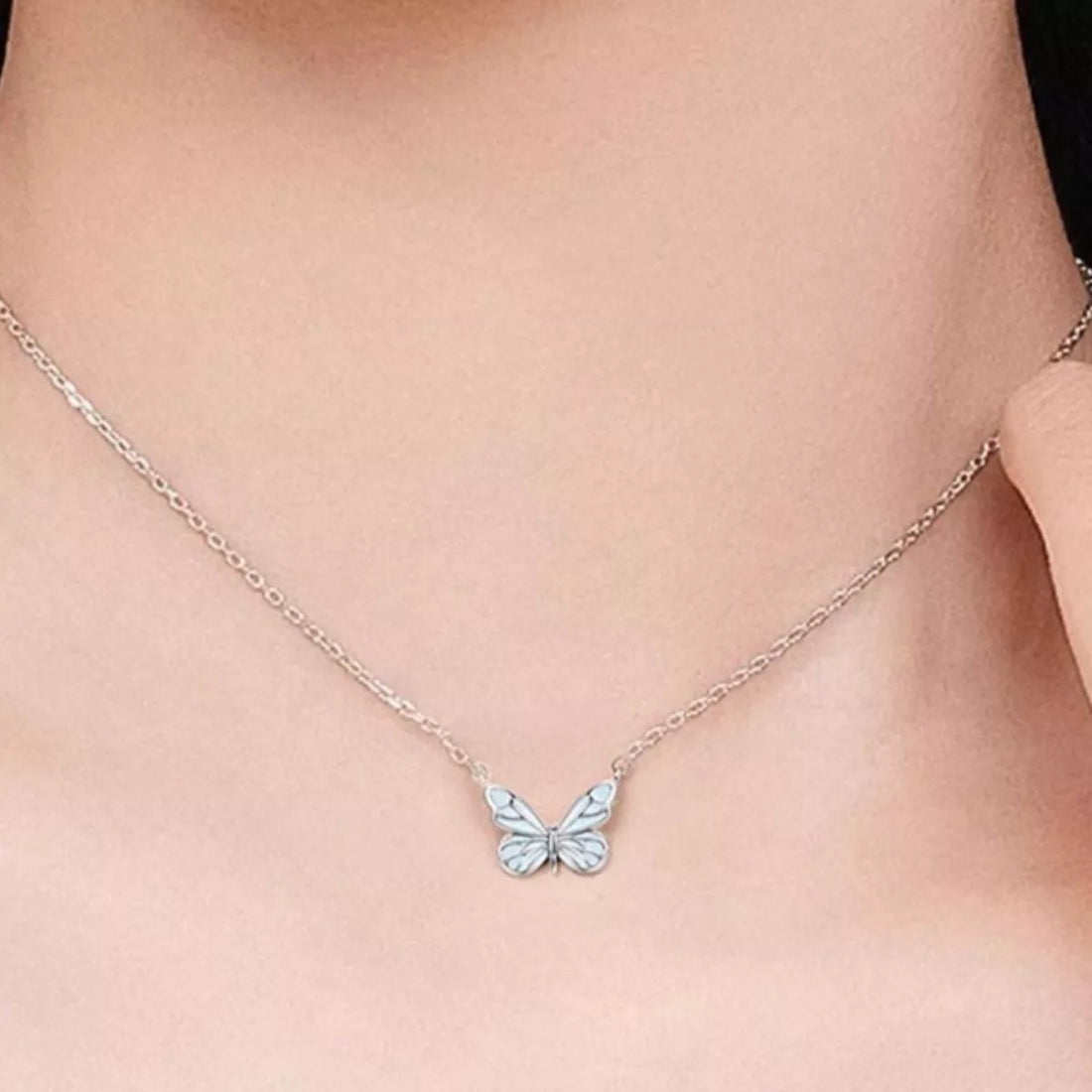 925 Sterling Silver Butterfly Necklace - cas7m