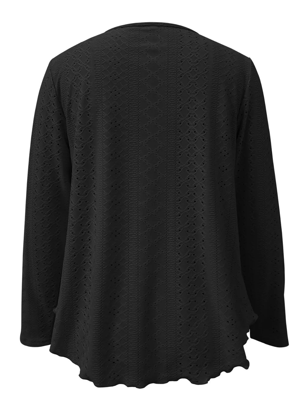Eyelet Long Sleeve Blouse - cas7m