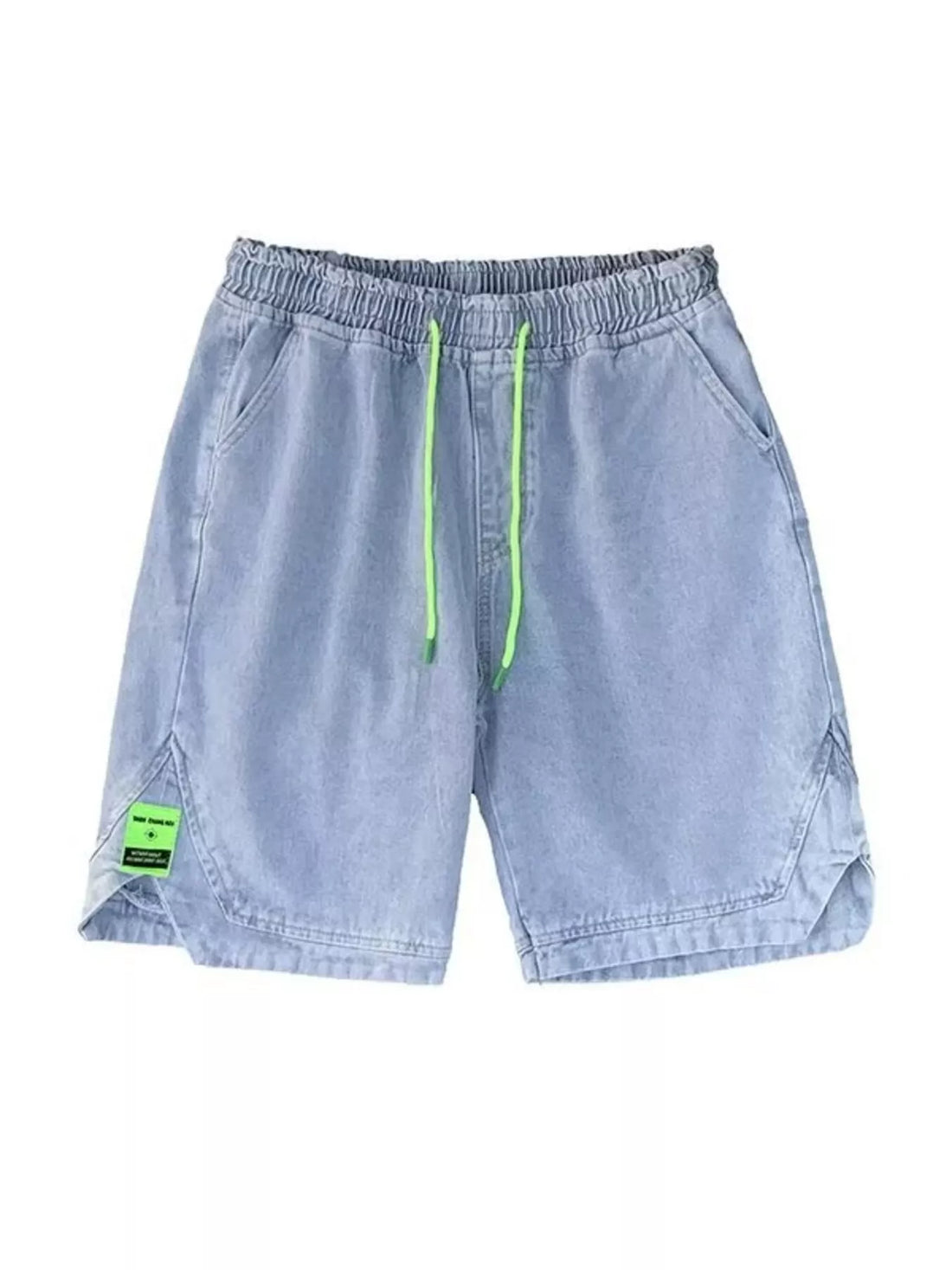 Men's Full Size Casual Loose Fit Denim Shorts with Drawstring Plus Size - cas7m