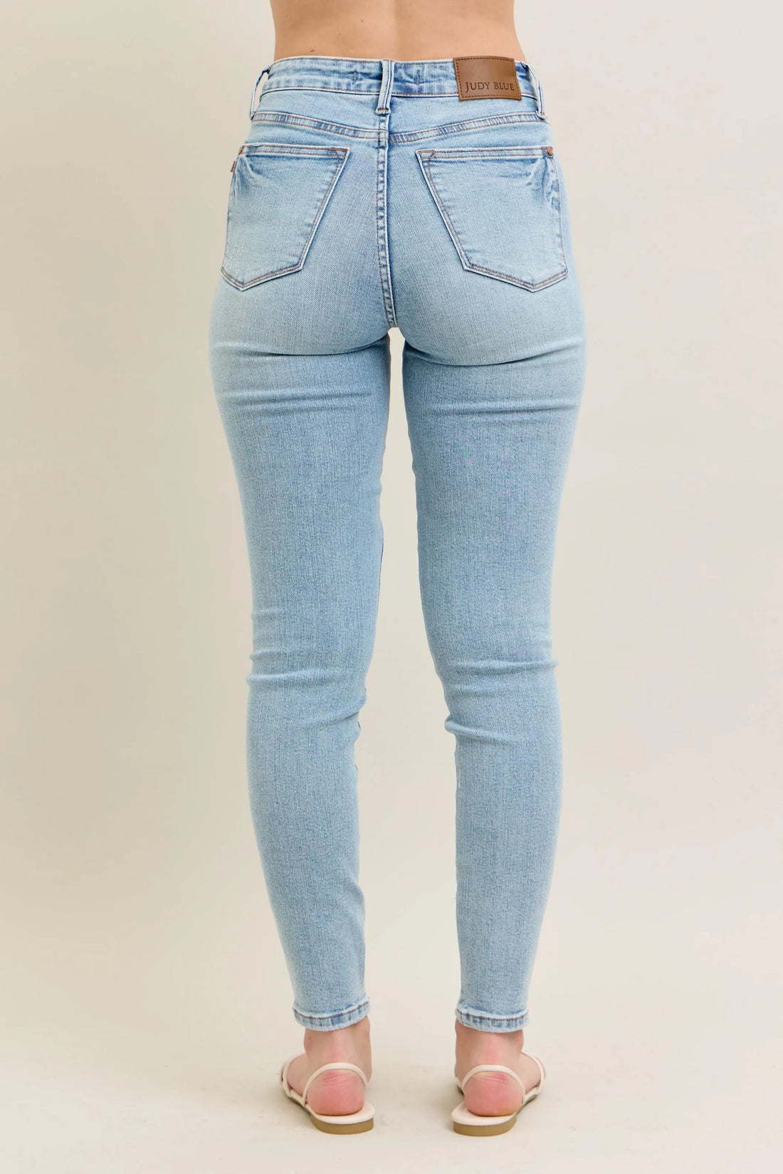 Judy Blue Full Size Mr Tummy Control Vintage Wash Skinny Jeans Plus Size - cas7m