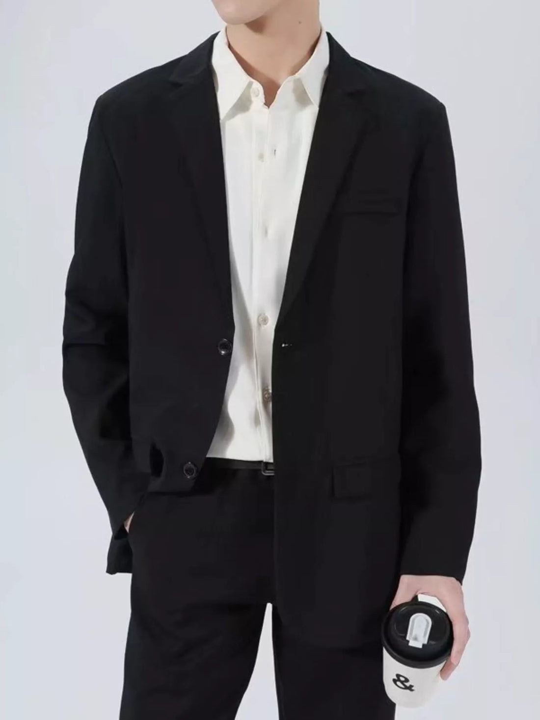 Men's Plus Size Classic Fit Two-Button Blazer - cas7m