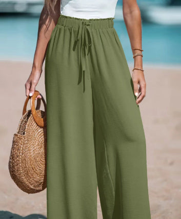 Women's Drawstring Loose Casual Wide-leg Trousers - cas7m