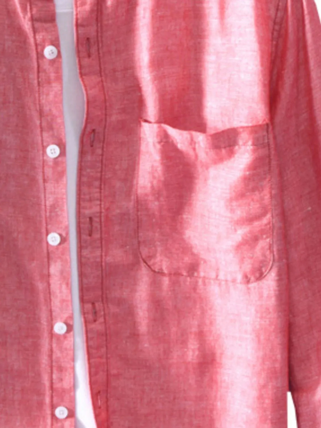 Men's Plus Size Button Up Long Sleeve Shirt - cas7m