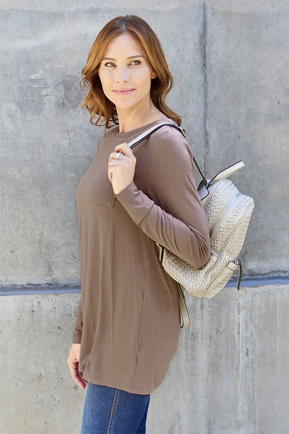 Basic Bae Full Size Round Neck Long Sleeve Top - cas7m